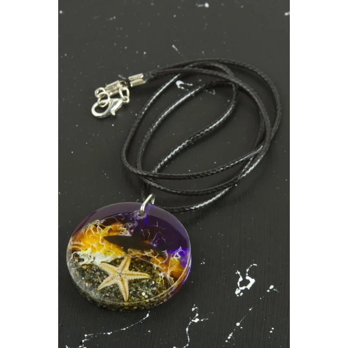 Köpek Balığı Deniz Efektli Epoksi Kolye