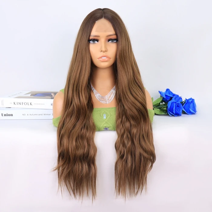 Koyu Kumral Açık Kumral Ombreli Tül Peruk