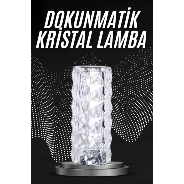 Kristal Lamba Masa Lambası Şarjlı Masa Lambası Dokunmatik Sensör Usb Şarjlı