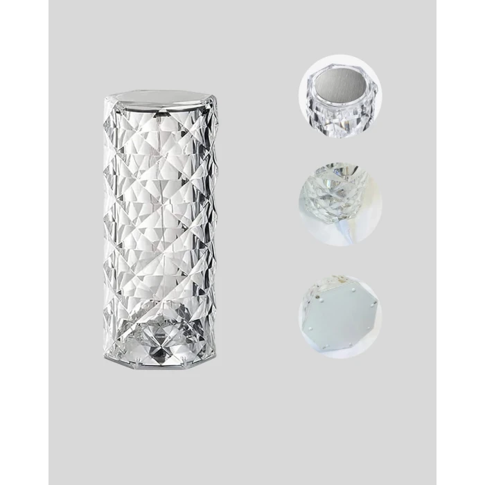 Kristal Tasarımlı RGB LED Gece Lambası – Kumandalı, Renk Değiştiren Dekoratif Işık