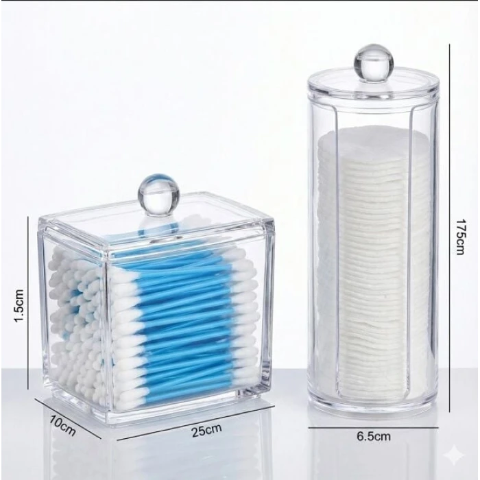 Kulak Çubuğu ve Makyaj Pamuğu Organizeri Set