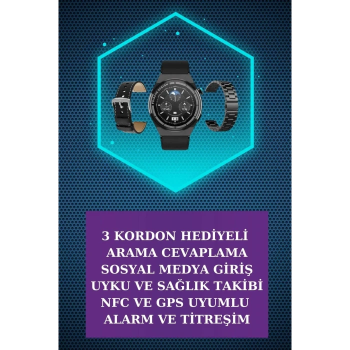 Kulak İçi Kablosuz Bluetooth Kulaklık Ve Nfc Ve Gps Özellikli Akıllı Saat Alarm Ve Titreşim