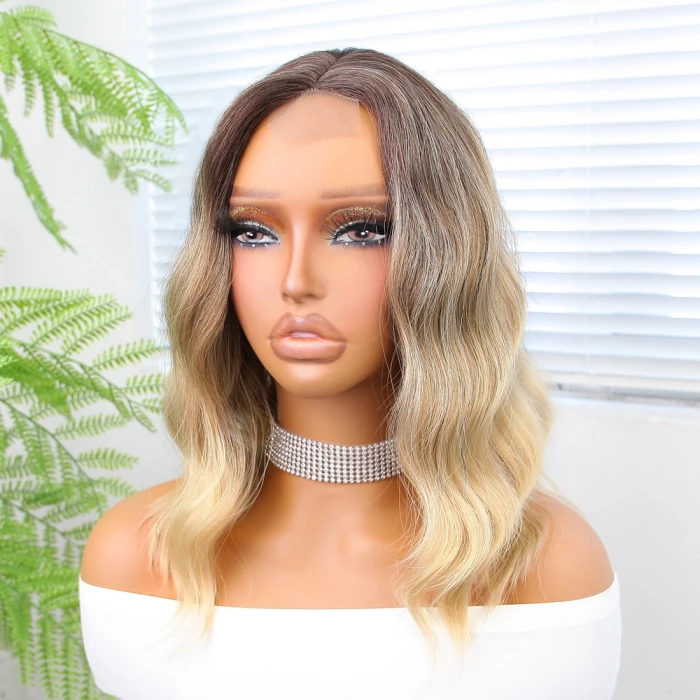 Kumral / Dore Sarı Röfleli Küt Tül Peruk