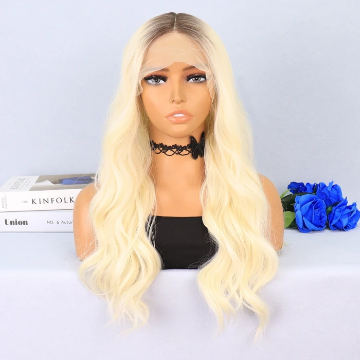 Kumral / Platin Ombreli Su Dalgalı Tül Peruk