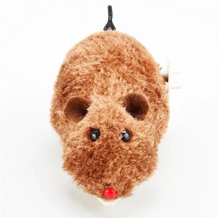 Kurmalı Kedi Eğitim Oyuncağı Tüylü Peluş Fare Yakalama İnteraktif Sevimli Eğlenceli Oyuncak (K95)