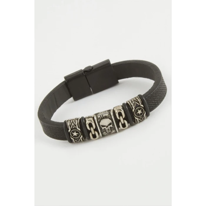 Kuru Kafa Kaliteli Mıknatıslı Suni Deri Bileklik