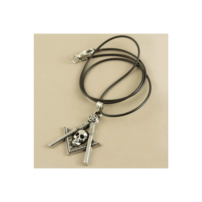 Kuru Kafa Metal Vinlex Deri Kolye