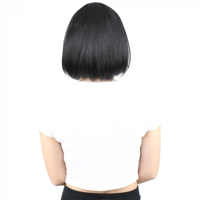Küt Kahküllü Fiber Sentetik Peruk - Siyah