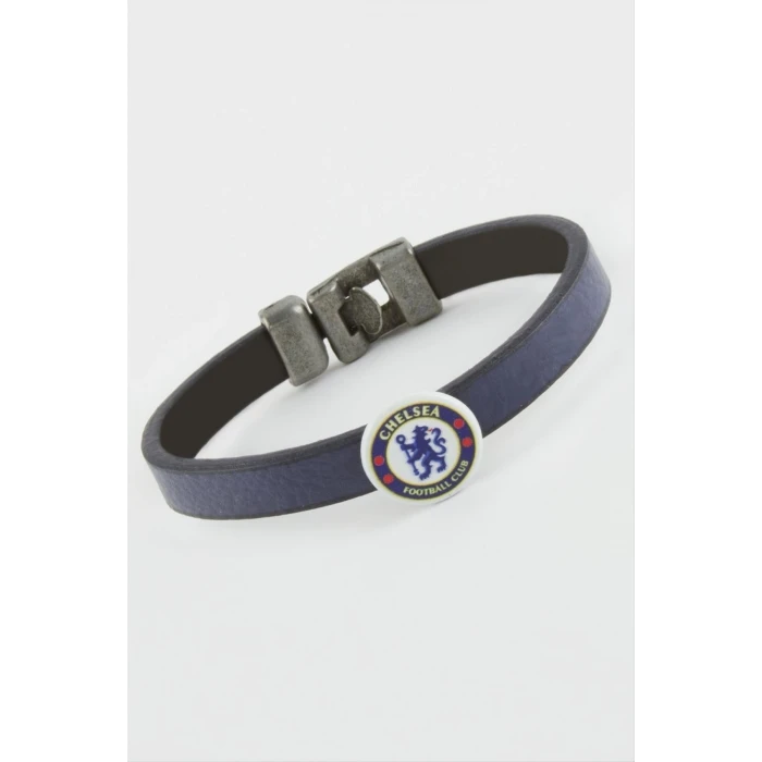 Lacivert Renkli Suni Deri Bileklik