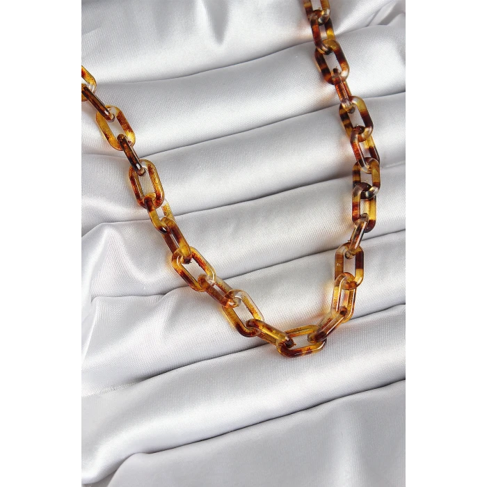 ietaks™ Leopar Desenli Mika Zincir Kadın Kolye