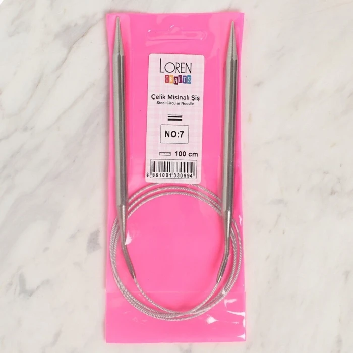 Loren Crafts 7 mm Çelik Misinalı Şiş 100 cm