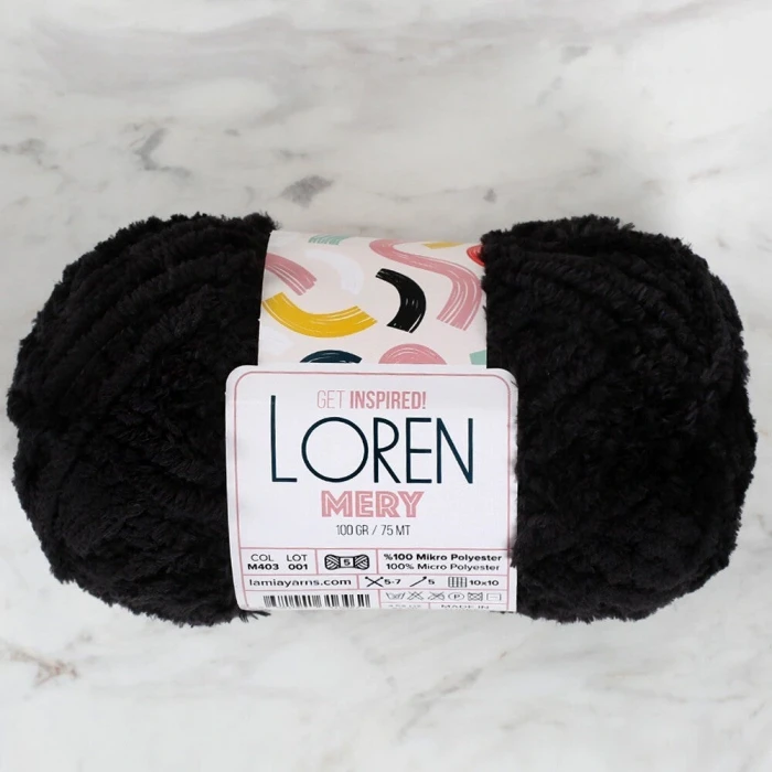 Loren Mery Siyah El Örgü İpi - M403 - 34311