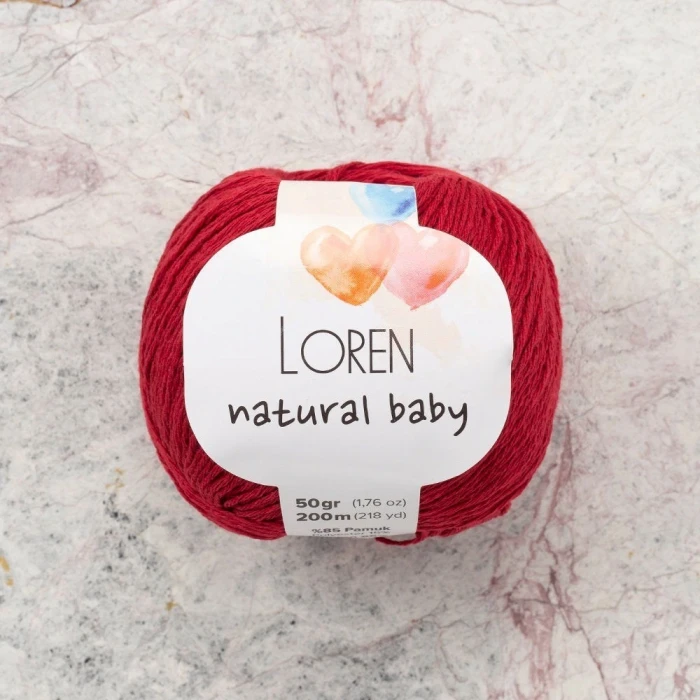 Loren Natural Baby Bordo El Örgü İpi - R099 - 33819
