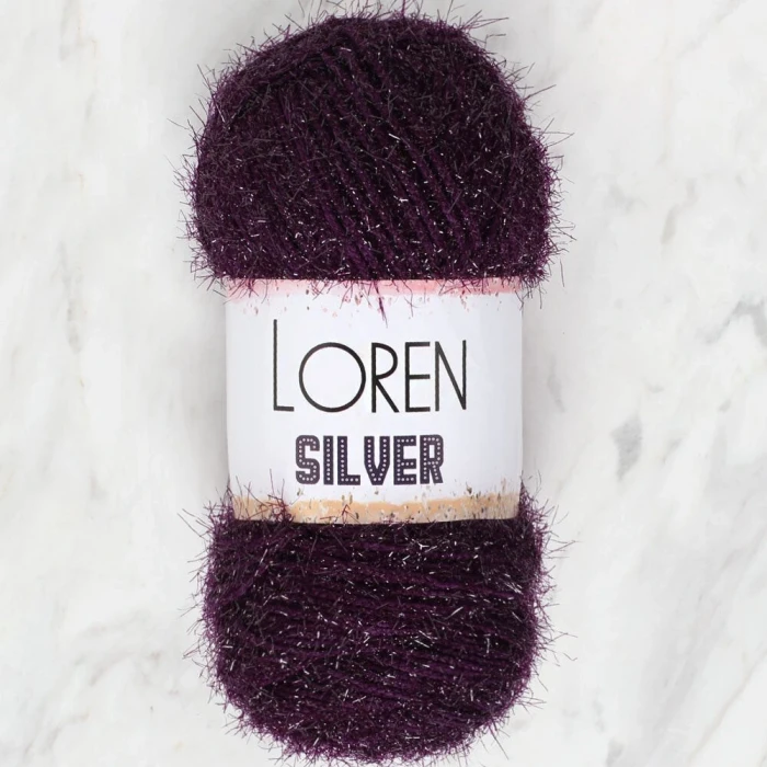 Loren Silver Patlıcan Moru El Örgü İpi - RS0109 - 34082