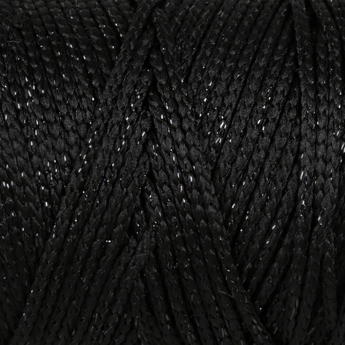 Loren Soft Star Makrome İpi Siyah Simli Siyah RM10