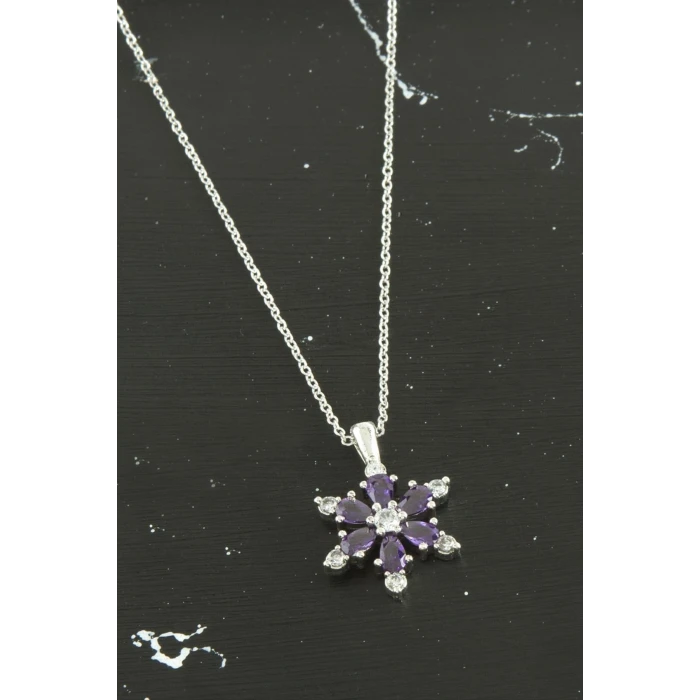 Lotus Zirkon Taşlı Trend Kolye