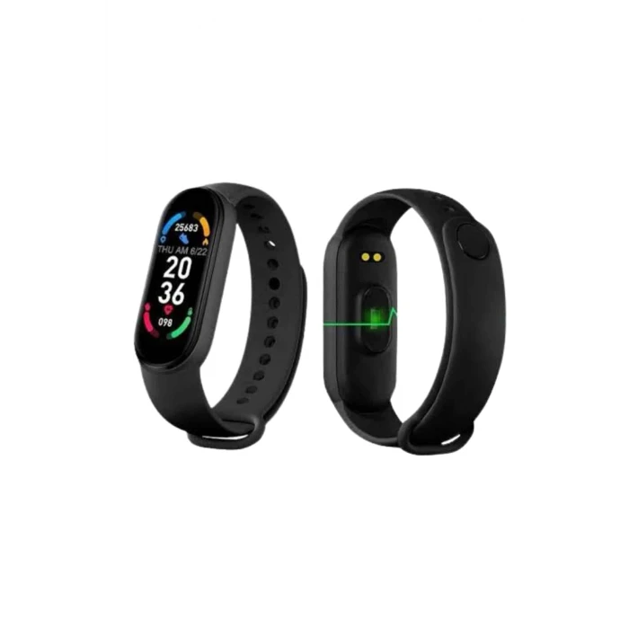 M6 Akıllı Bileklik Siyah Adımsayar Spor Takibi Android ve İOS Uyumlu