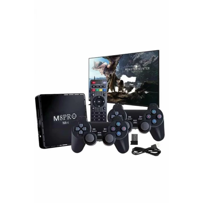 M8 Pro Mını 4 8 10 K Hd Hdr Android Tv 5g Retro 10000 Oyunlu