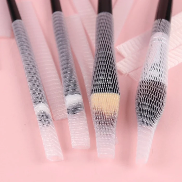 Makyaj Far Allık Kontür Eyeliner Fırça Malzemeleri Ürünleri Koruyucu File Kapak Örgü Kılıf Set 20li (K95)