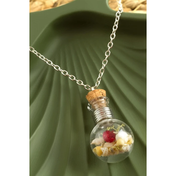 Mantar Tıpalı Fanus Canlı Kolye