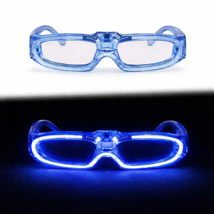 Mavi Led Işıklı Parti Gözlüğü - 3 Modlu
