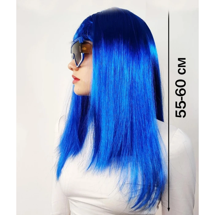 Mavi Renk Uzun Parti Peruğu (4887)