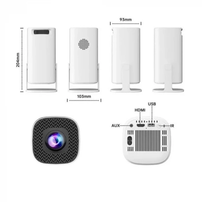 Max Mini Beyaz Taşınabilir Retro Video Konsolu Android Akıllı Projektör Projeksiyon P30