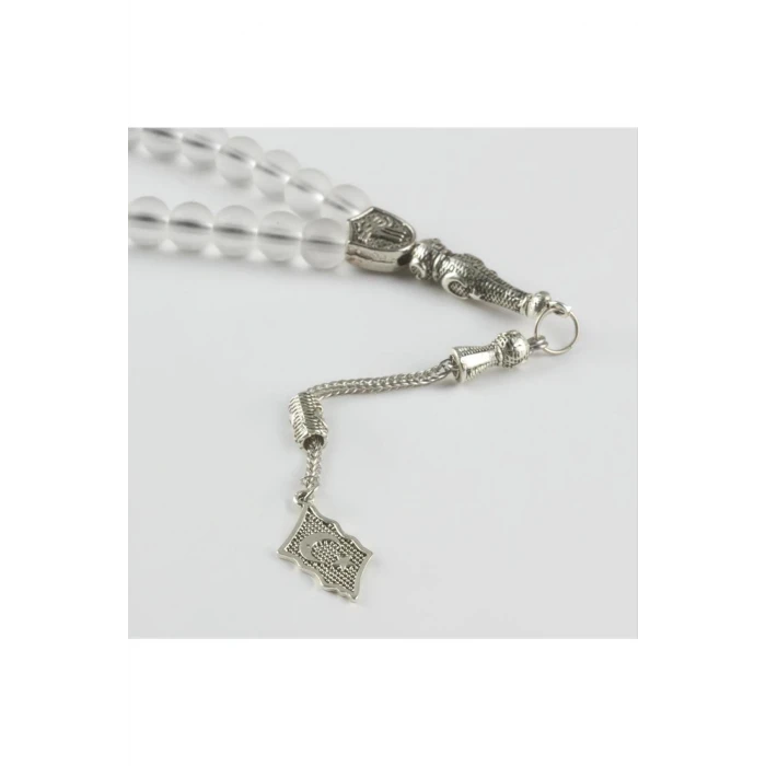 Mercan-Buzlu Kuvars Doğaltaş Tesbih 8 mm