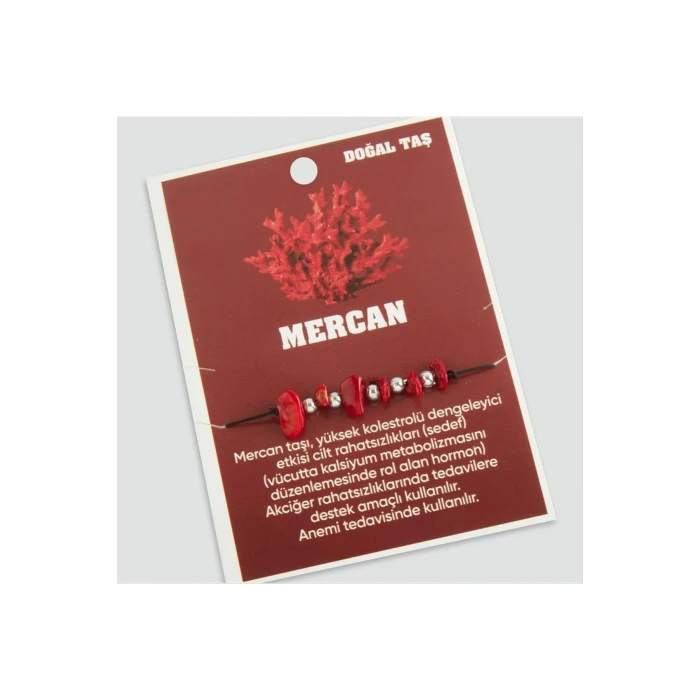 Mercan Doğaltaşlı İp Bileklik