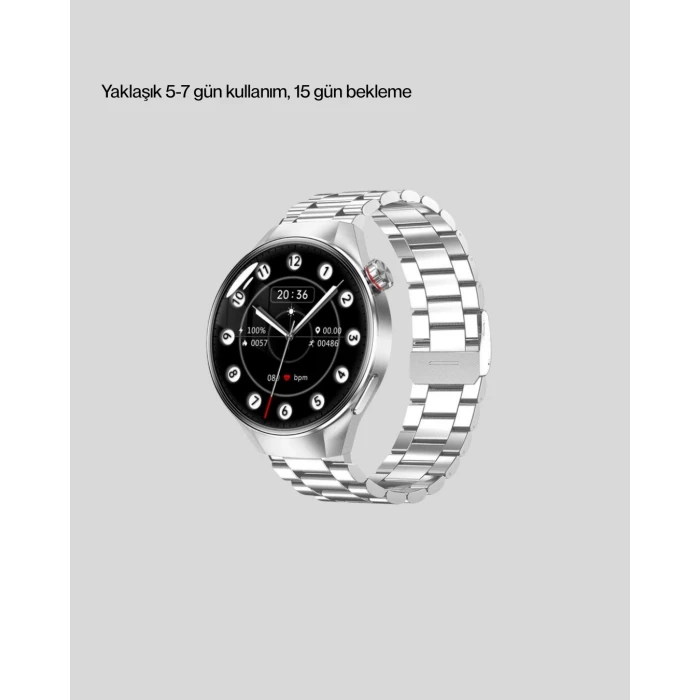 Metal Gövdeli Amoled Akıllı Saat – Kan Oksijen, Nabız Ve Arama Fonksiyonlu