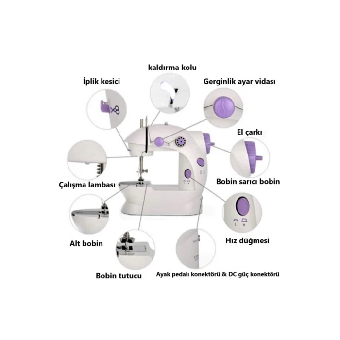 Mini Ev Dikiş Makinesi Pedallı Sewıng Machine