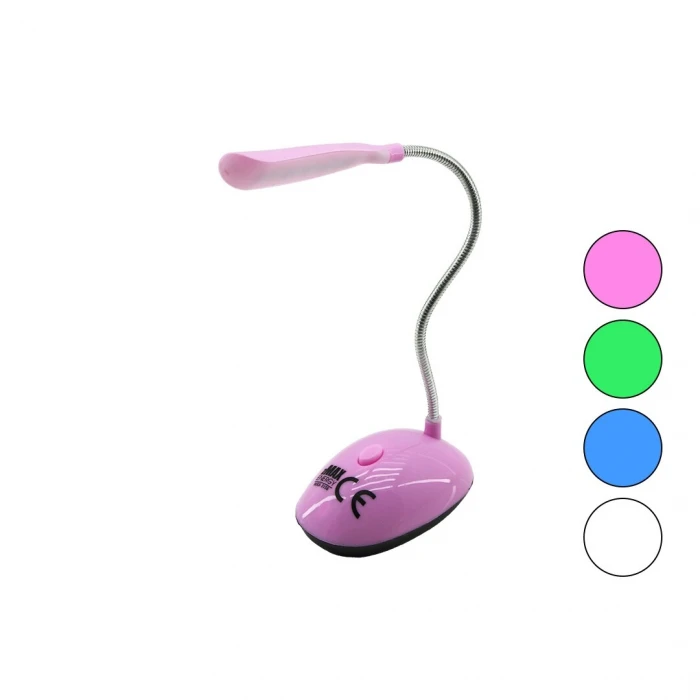 Mini   Pilli - Yaylı  Ledli Masa Lambası  3 X 1.5v Aaa Pil