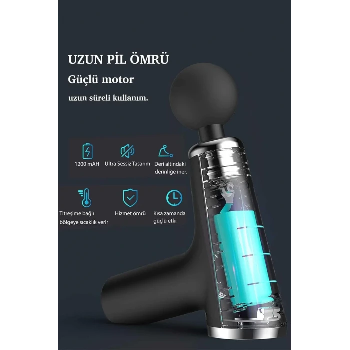 Mini Profesyonel Şarjlı Masaj Aleti 4 Başlıklı KH-800 (4887)