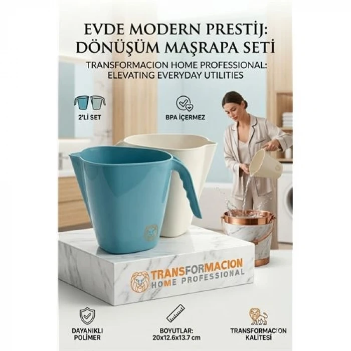 Modern Maşrapa Seti | 2li Kırılmaz Banyo Su Tası, Ergonomik Tasarım 723090