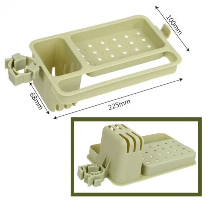 Musluğa Takılan Sünger Havlu Askılı Sabun Hazneli mutfak Banyo Lavabo Düzenleyici Organizer (4887)