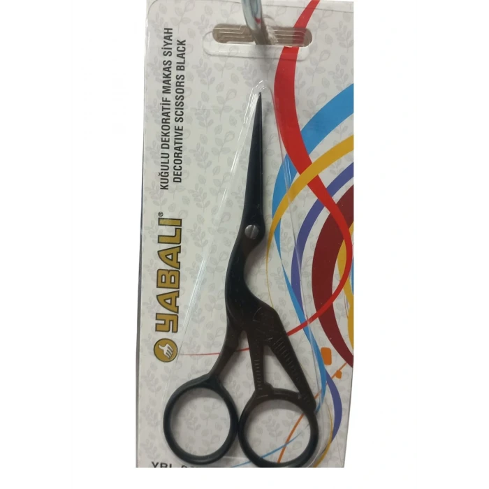 Nakış Makası Kuğulu Dekoratif Makas Siyah  YBL-045 Model 11
