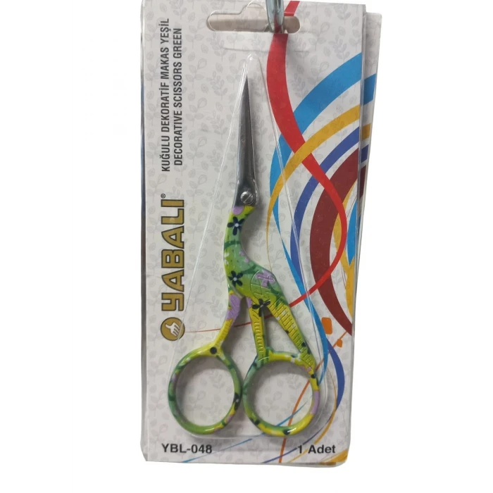 Nakış Makası Kuğulu Dekoratif Makas Yeşil YBL-048 Model 6
