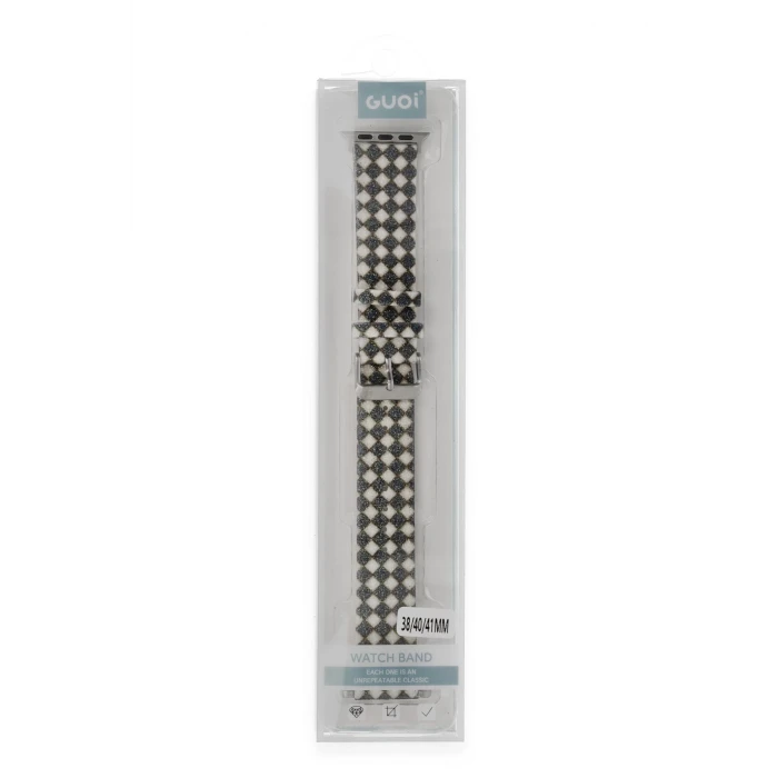 ieg™  Apple Watch 38mm Karo Motif Kordon - Siyah