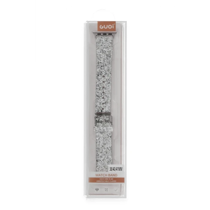 ieg™  Apple Watch 38mm Starry Taşlı Kordon - Gümüş