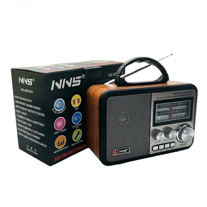 NNS NS-8897 Orta Boy Retro, Nostaljik, Ahşap Tasarım Radyo