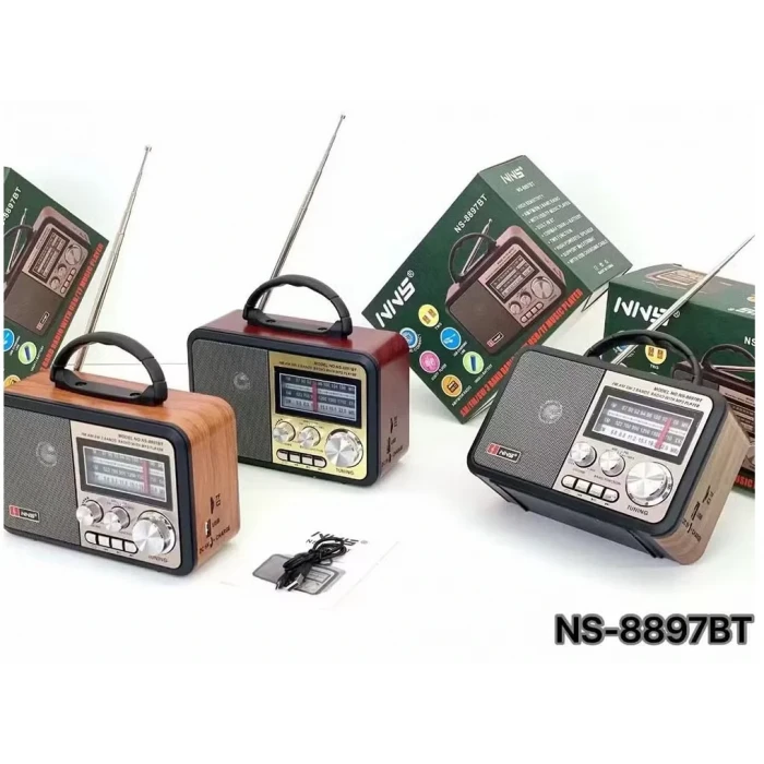 NNS NS-8897 Orta Boy Retro, Nostaljik, Ahşap Tasarım Radyo