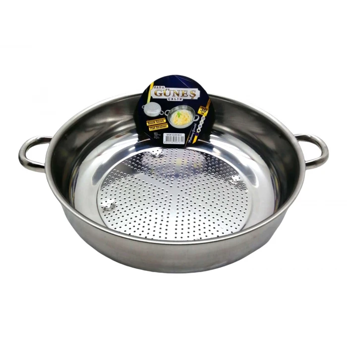 No-3 - 30cm Basık Süzek Metal Süzgeç