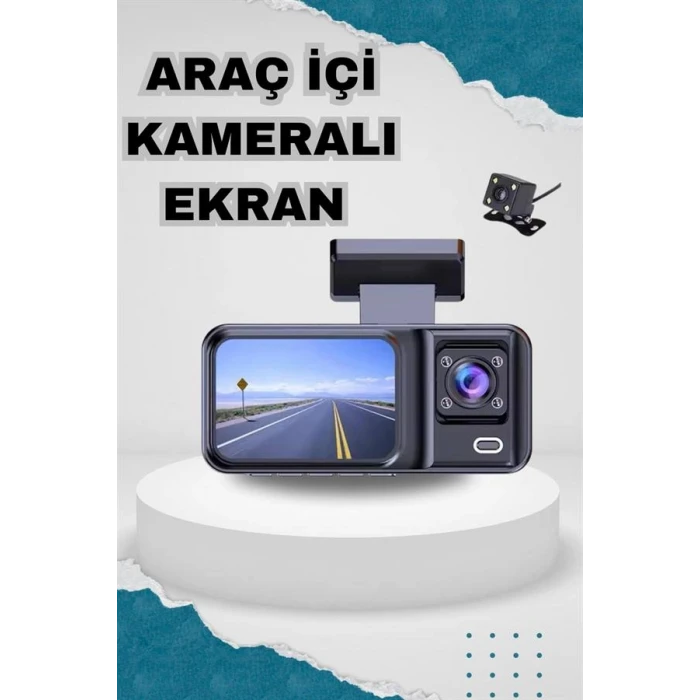 Ön ve Arka Kameralı 2 İnç 1080P Full HD DVR Araç İçi Ekran