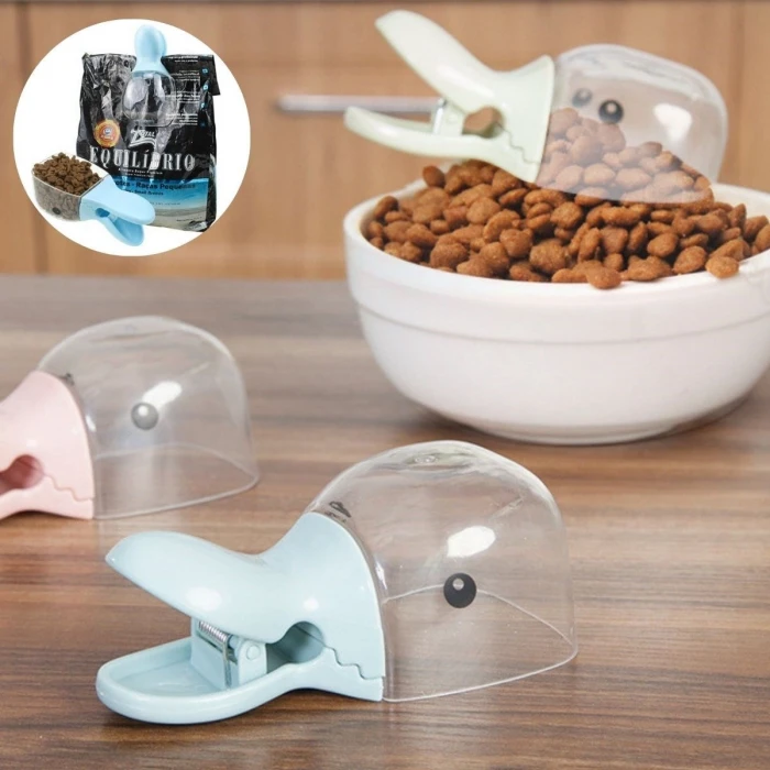 Ördek Tasarımlı Mandallı Tazelik Koruyan Ölçekli Kuru Mama Kaşığı Mama Ölçeği (K95)