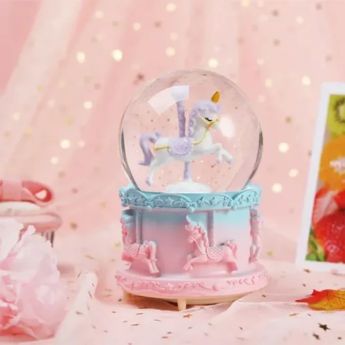 Orta Boy Işıklı Unicorn Kar Küresi