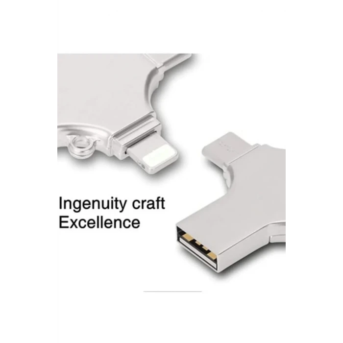 Otg 4in1 Cep Telefonu Çok Fonksiyonlu Usb Flash Bellek 128 Gb Type-c, Micro Sd Ve Kart Okuyucu