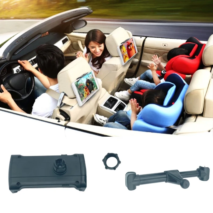 Oto Koltuk Arkası Telefon Tablet Tutucu Ayarlanabilir 360 Derece Dönebilen Pratik Stand (4887)