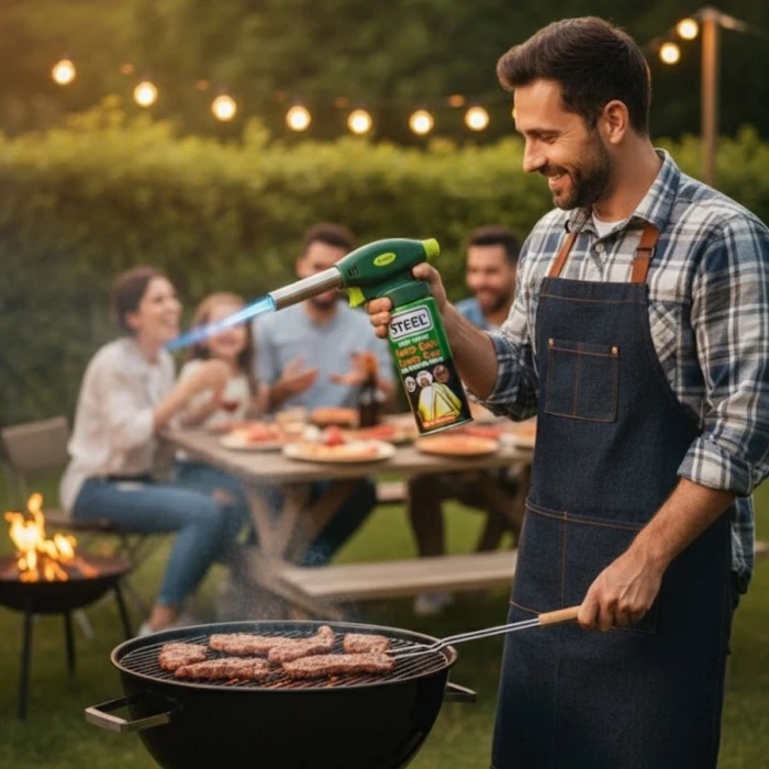 Outdoor Kamp, Piknik ve Tamir İşleri İçin Kamp Gazı Seti – Taşınabilir Pürmüz Alev Tabancası ve Yüksek Performanslı Gaz Kartuşu (4887)