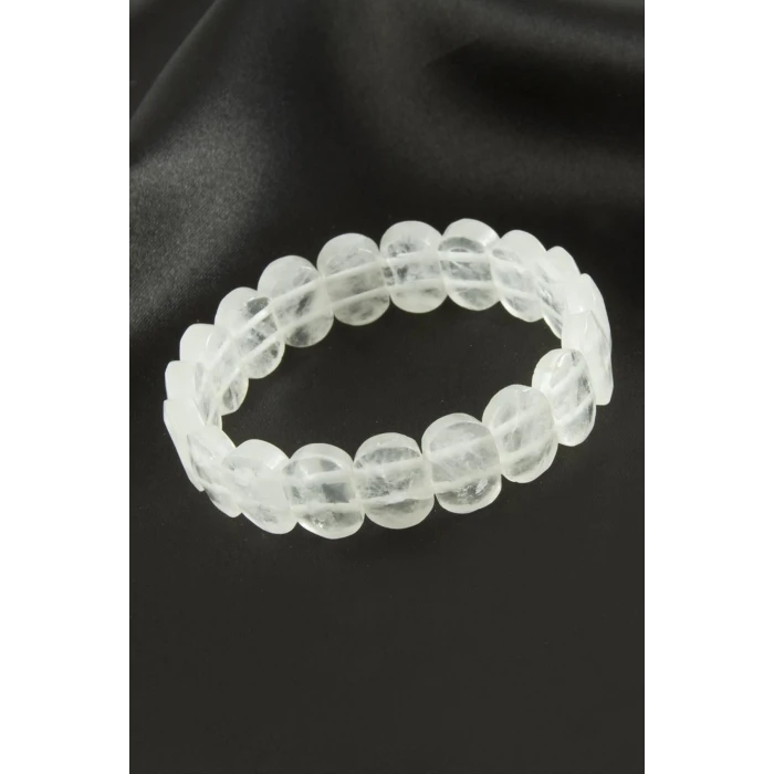 Oval Kesim Kuvars Doğaltaşlı Bileklik