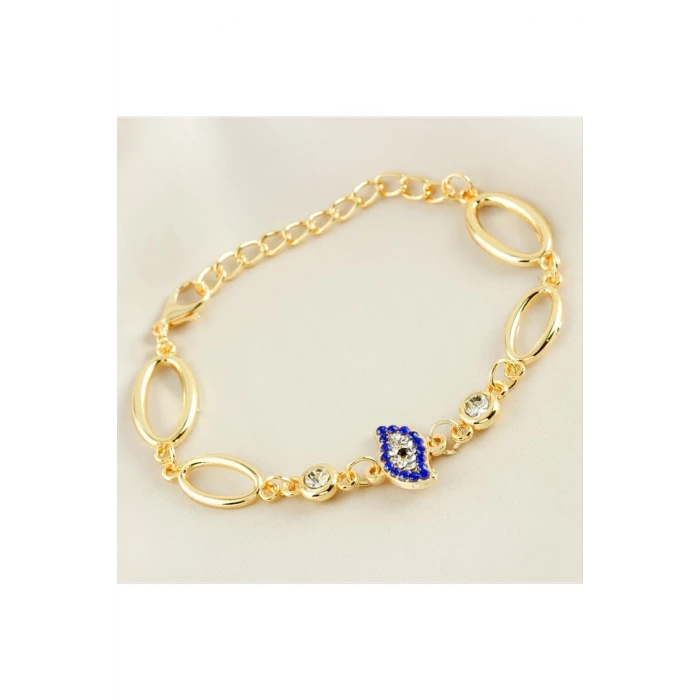 Oval Nazar Taşlı Trend Bileklik